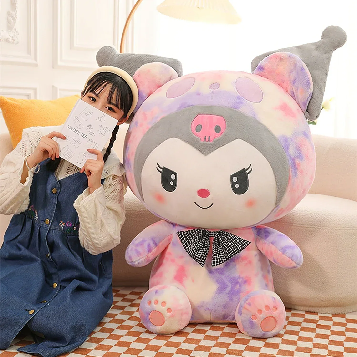 70cm sanrio minha melodia kuromi cinnamoroll boneca de pelúcia kawaii tamanho grande cão plushies brinquedo de pelúcia macio bonito travesseiro menina presente aniversário