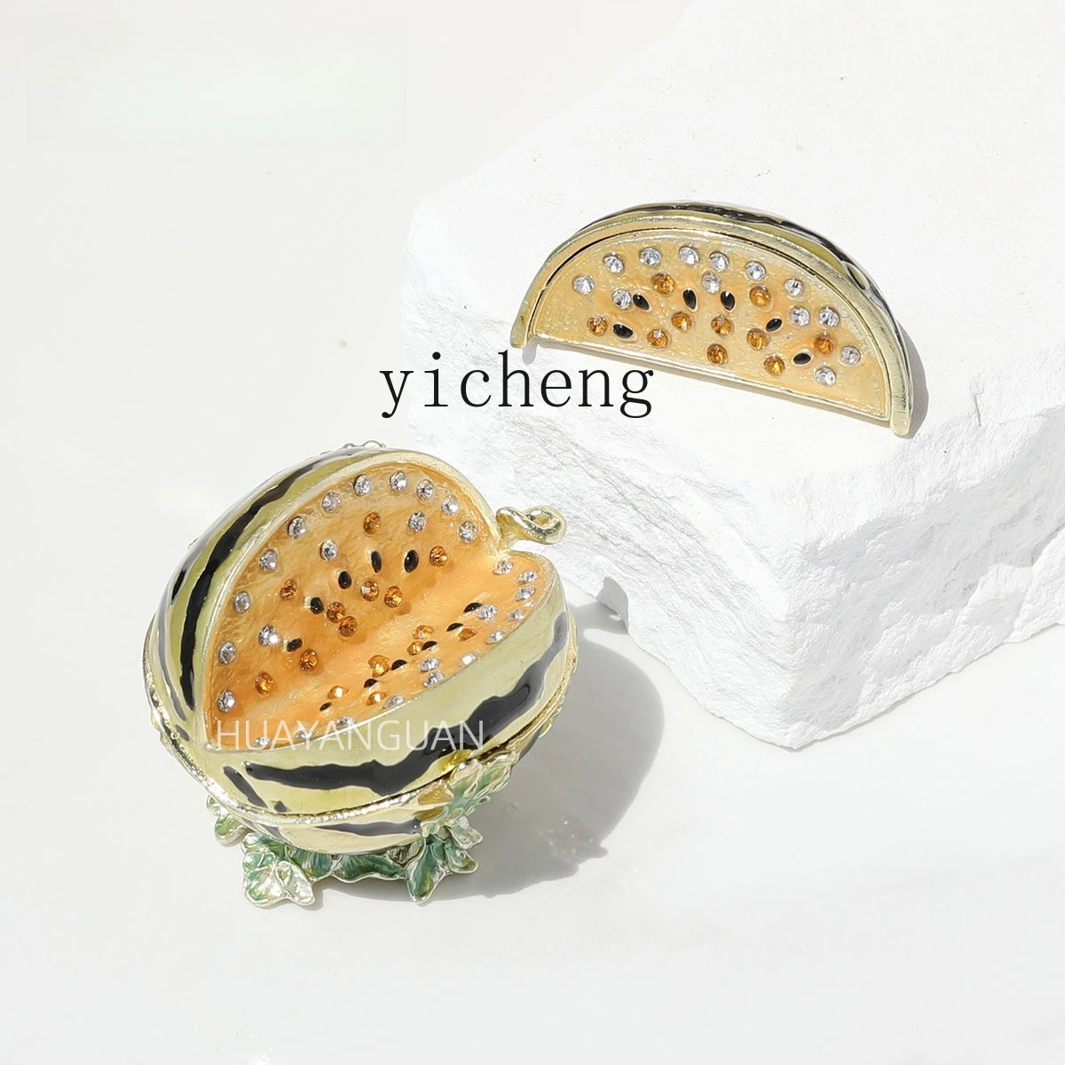 LSL Fruit Enamel Ornament Creative Alloy Watermelon Jewelry Storage Box Home Decor