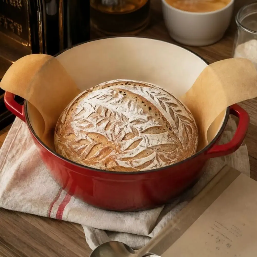 50 unidades de papel de horno antiadherente para masa madre, a prueba de aceite, impermeable, desechable, para pan, que ahorra esfuerzo y es resistente al calor