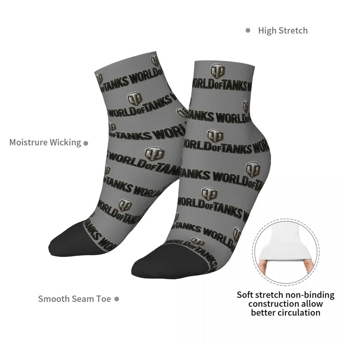 Calcetines World Of Tanks Harajuku, medias absorbentes del sudor, calcetines para todas las estaciones, accesorios para regalo de cumpleaños para hombre y mujer