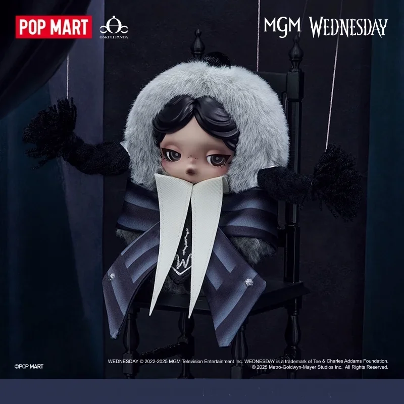 

POP MART SKULLPANDA x MGM WEDNESDAY Series слепая коробка Mystery Box игрушки Kawaii украшения фигурки домашний декор настольная модель куклы