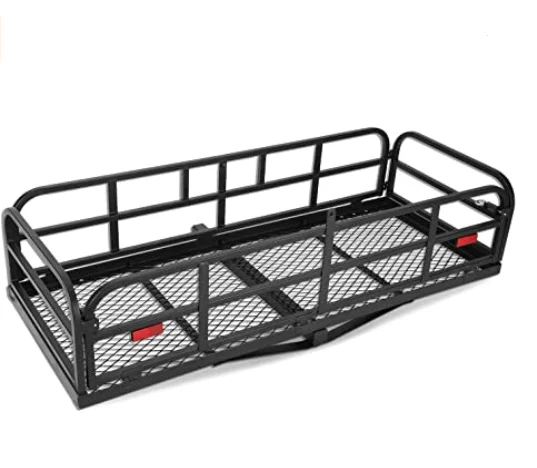 Foldable Folding Rear Rack Luggage Trailer Hitch Mount Cargo Carrier Basket for Car Suv Pick up Truck Camping Traveling