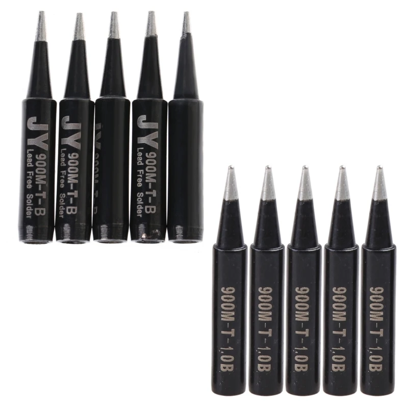 New 5 Pcs 900M-T-1C Copper Replacement Bevel Style Soldering Iron Solder Tip Lead-free For Hakko 936 6 Pattern