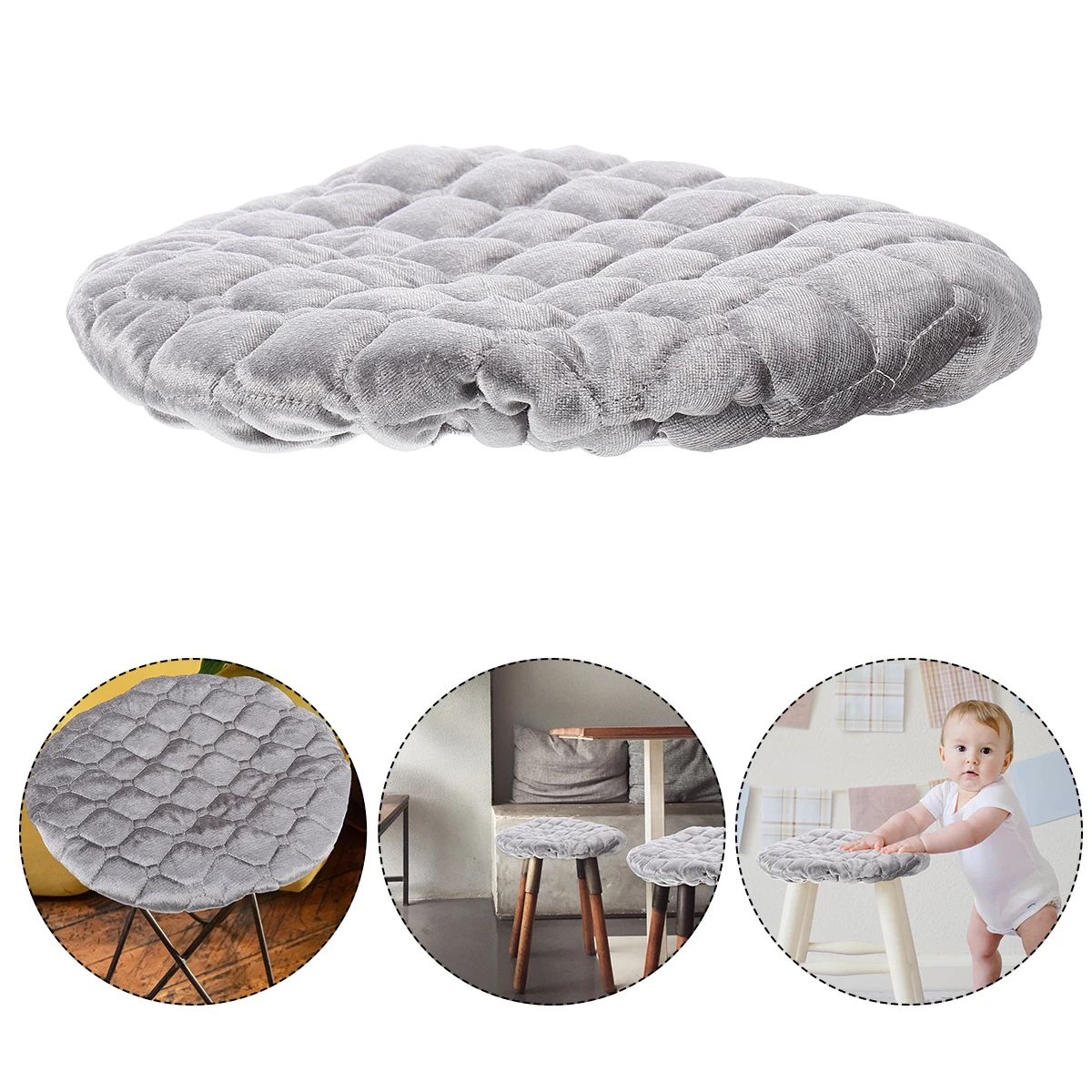 

Cushion Chair Cover Seat Pure Color Stool Washable Office Protective Case