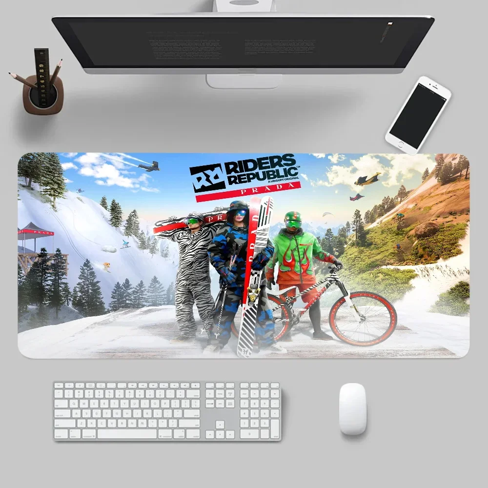 Anime Riders Republic Mouse Pads Game Desk Mat Gamer Rubber Mouse Mat Non-Slip Keyboard Mats Desk Pad XXL 900x400mm For Computer