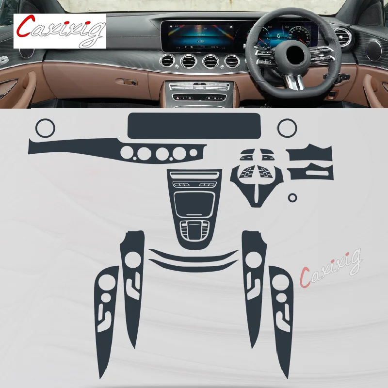 For Mercedes Benz Class-E W213 2021-2022 Car Interior Center console Transparent TPU Protective film Anti-scratch Accessories