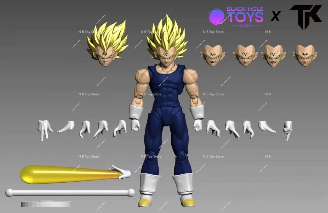 

Stock Black Hole TK Custom Dragon Ball Z Super Saiyan SSJ Majin Vegeta Battle Full Power Anime Action Figures Models Gifts Toys