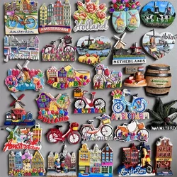 Amsterdam Netherlands Fridge Magnets Tourist Souvenir Holland Windmill Magnetic Refrigerator Stickers collection Home Decor Gift