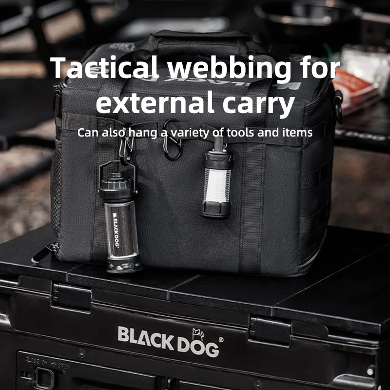 Black Dog Outdoor Camping Equipment Storage Bag Portable Collapsible Storage Bag Gas Canisters Picnic Cookware Bag Utensils Bag