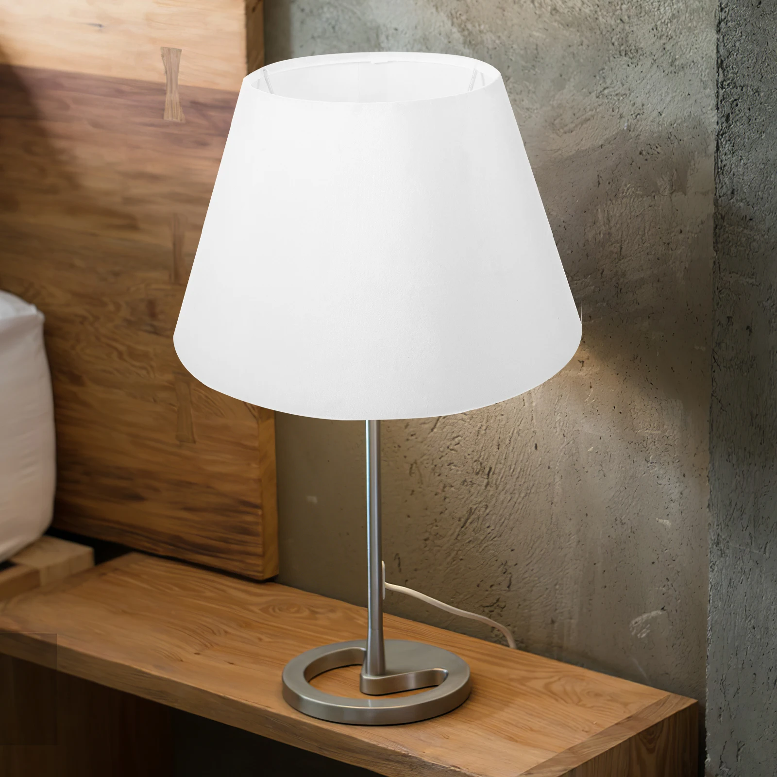 

European Style 30cm White Flannel Lampshade E27 E14 for Study Bedroom Living Room Cloth Lamp Cover Desk Wall Light Shade Decor