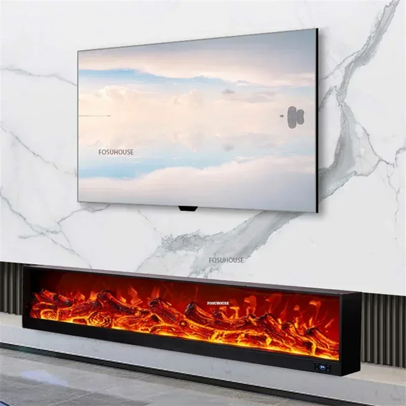 Customized Fireplace Core Simulation Flame Embedded Home Electric Fireplace Heater Living Room Decoration LED Background Wall Y