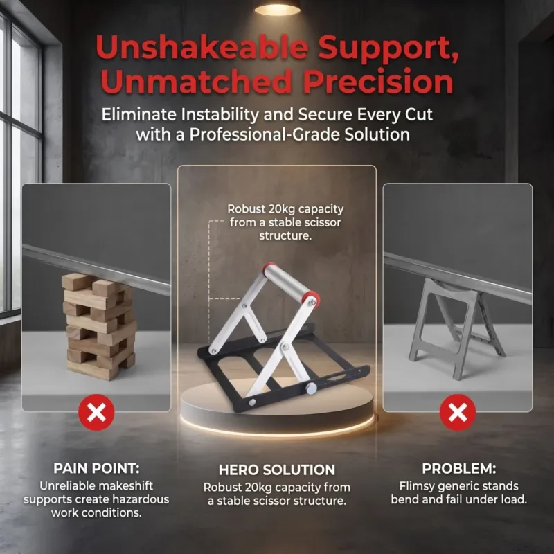 For Foldable Lifting Bracket Long Material Support Cutting Machine Auxiliary Tool 2 Pcs Box