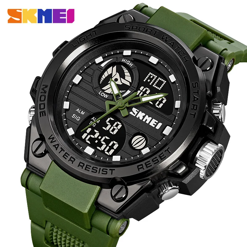 

SKMEI Mens Multifunction Chrono Date 5Bar Waterproof Wristwatch Japan Digital movement Back Light Sport Watches reloj hombre