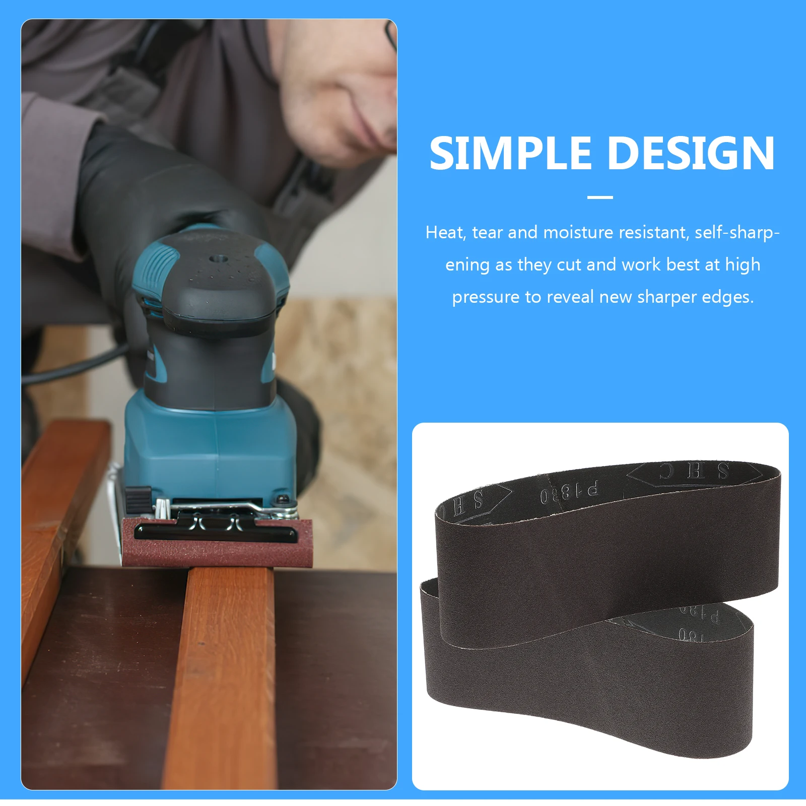 

2Pcs 180Grit Belts Blended Fabric Belt S Belts 180 Grit Abrasive Belt S ers Woodworking Tools Long Lasting Performance