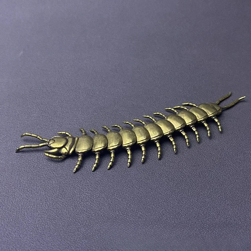 

Vintage Copper Movable Centipede Ornament Desk Decorations Accessories Crafts Simulation Animal Toy Figurines Miniatures Tea Pet