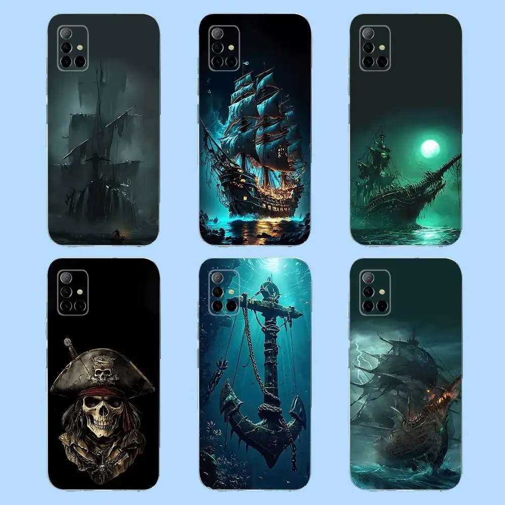 

Sailing Pirate Ship Boat Phone Case For Samsung S 23,22,10,9,8 A 71,52,51,30,21S,12 PIus,E,Lite Note20 Ultra Clear Soft