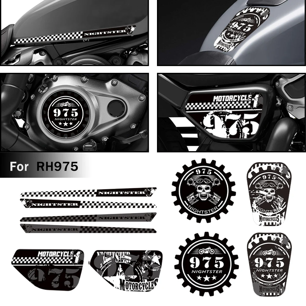 

For Harley Davidson Nightster 975 RH975 2022 2023 Motorcycle Tank Pad Stickers Protector Knee Body Fender Shell Exhaust Decals