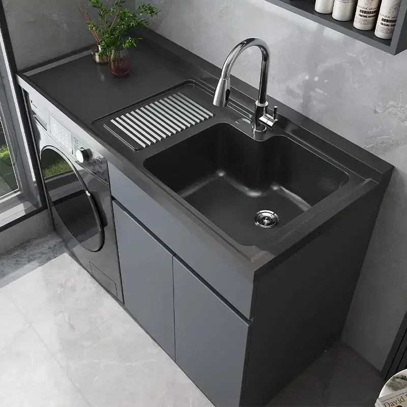 Honeycomb aluminum balcony washing machine cabinet combination laundry sink pool table with rubbing plate