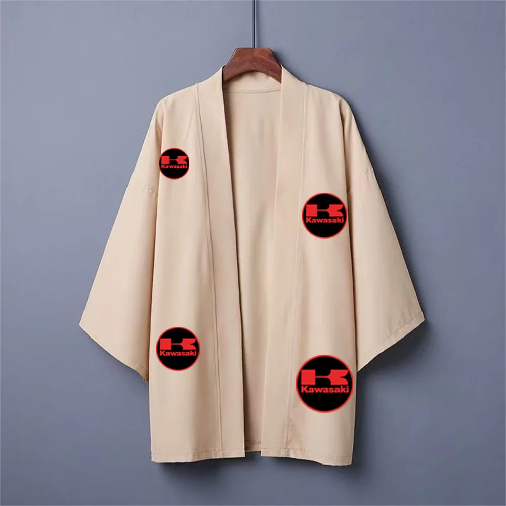 قميص كاواساكي الجديد للرجال، قميص شاطئ هاوري غير رسمي على الطراز الياباني التقليدي، سترة صيفية مريحة غير رسمية