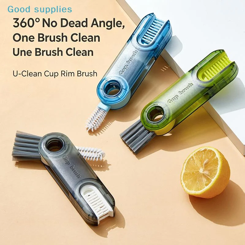 nimble1PC Cleaning Brush Three In One Cup Brush Water Cup Cleaning Artifact Thermos Bottle  U-shaped Cup Mouth Cup Lid Brush