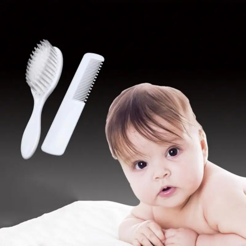 

54DF Infant Grooming Brush Baby Care Brush Grooming Comb Brush Set for Sensitive Skin