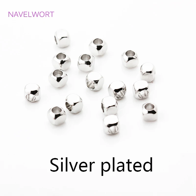2/3/4 mm hohle Würfelperlen, 18 Karat vergoldete Messing-Abstandsperlen, Trenner für Perlen, DIY-Schmuckherstellungszubehör, Großhändler – Detail 18