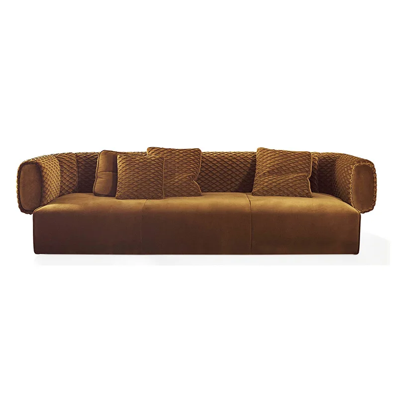 

Italian minimalist leather sofa, first-layer cowhide small apartment sofa