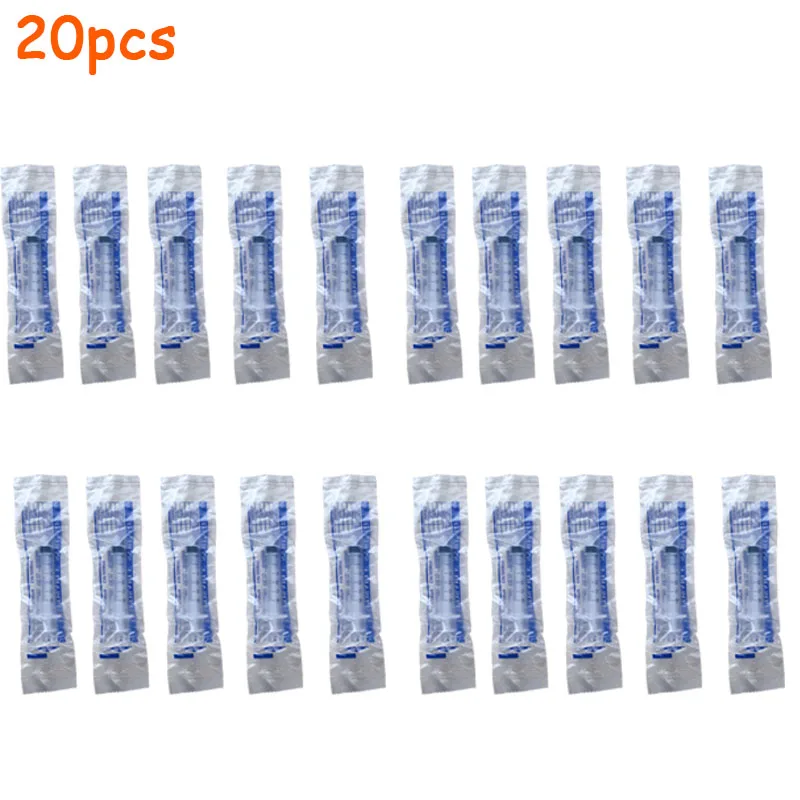 20Pcs 3ML Without Needles Plastic Small Syringe Hydroponics Glue Injectors Ink Pets Feeding Tool Nutrient Sample Measuring 3ML