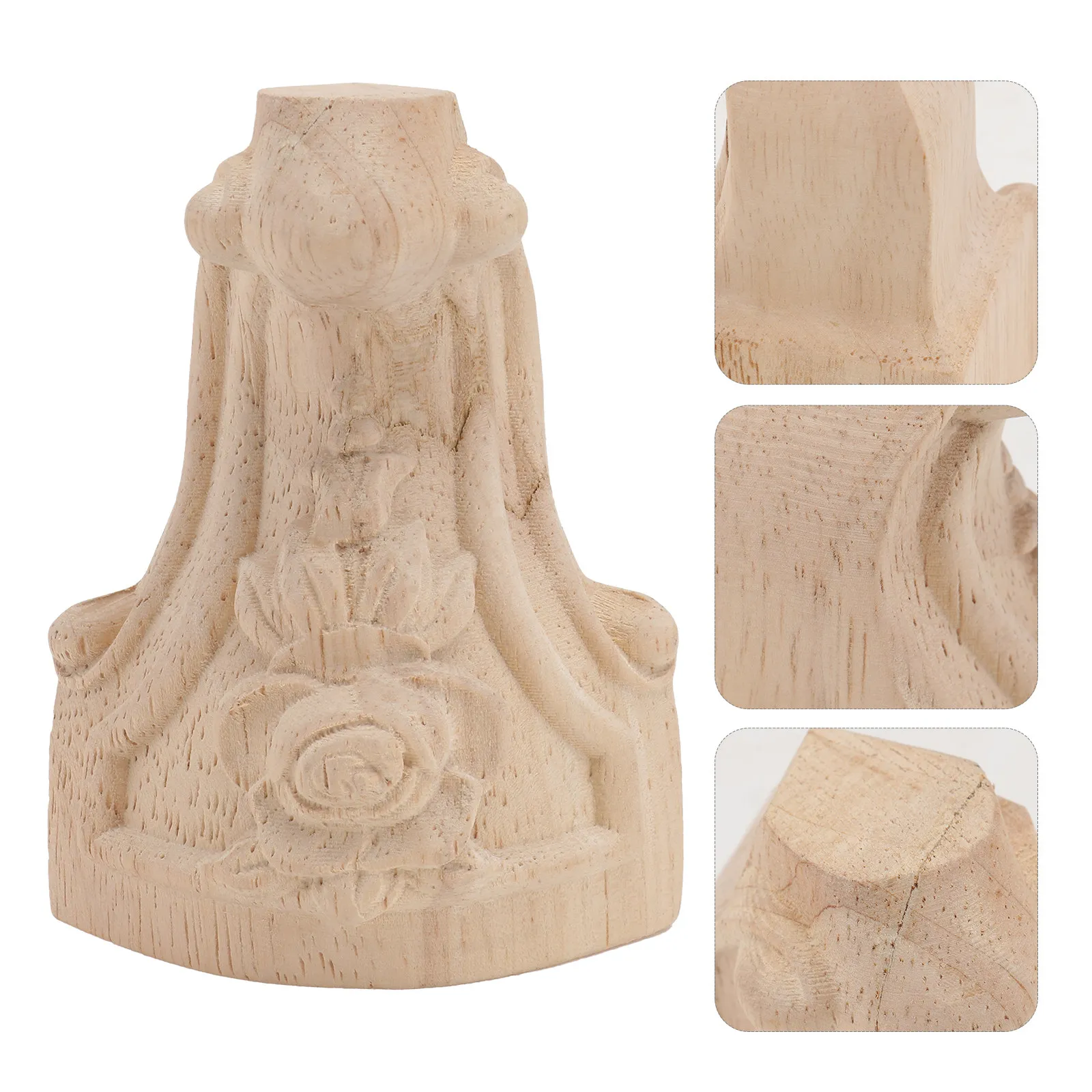 

4Pcs Durable Wooden Furniture Feet Carved Patterns Elegant Classic Taste Reliable Practical for Multiple Uses Wooden Table Legs