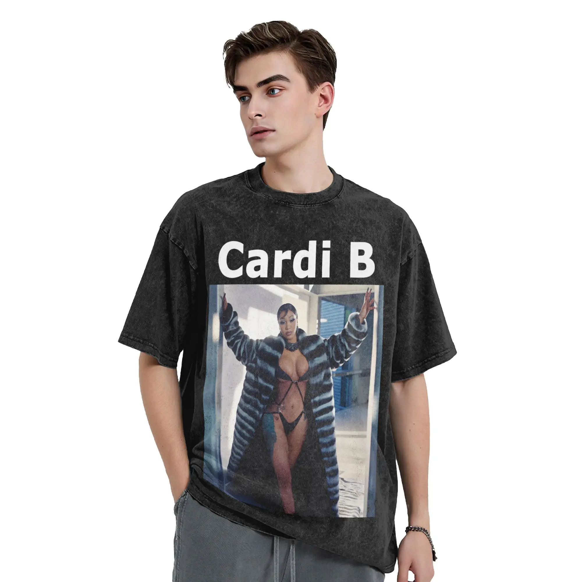 Funny Cardi B Like What Freestyle Hot T-Shirt for Men Round Collar 100% Cotton Washed T Shirts  Short Sleeve Tees Printed Tops