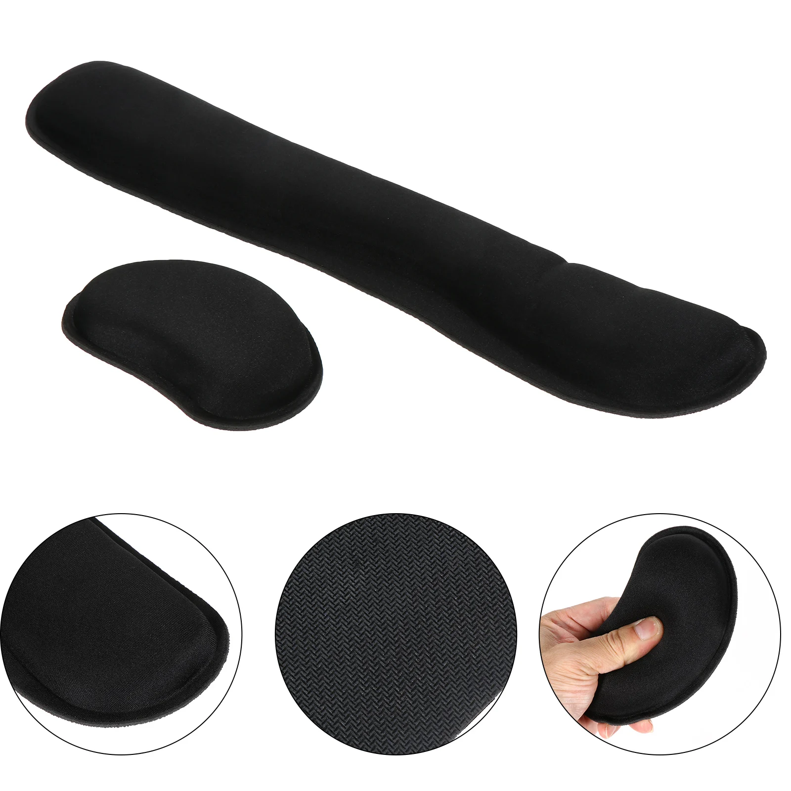 

1Set Comfortable Memory Foam Wrist Rest Set Ergonomic Keyboard Mouse Pad Wrist Support Hand Cushion for Gaming Office