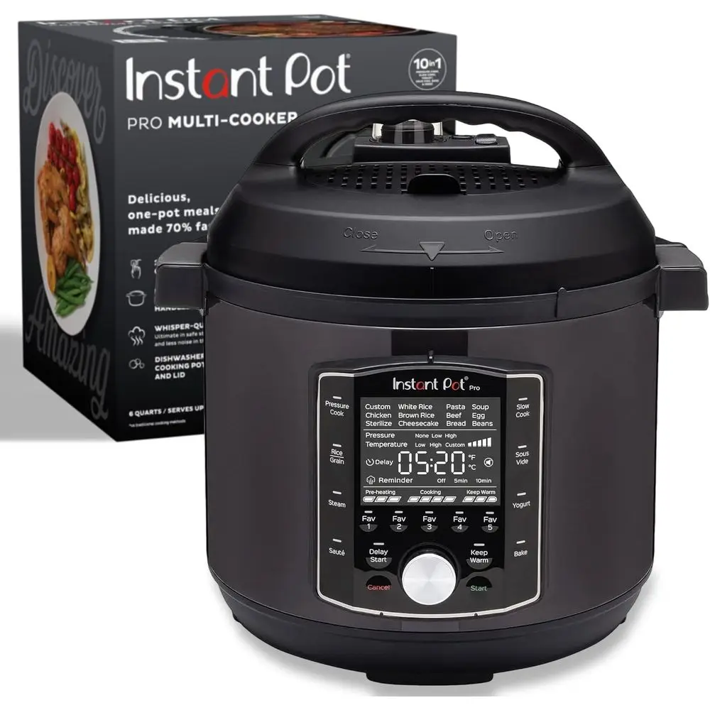 

6-Quart 10-in-1 Multi-Functional Cooker: Pressure, Slow, Rice, Steam, Sauté, Sous Vide, Yogurt, Sterilize, Warm with 800+ Recipe