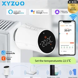 Vanne thermostatique intelligente Tuya TRV, actionneur de thermostat, régulateur de température de chauffage, WiFi, voix Alexa, Google Home, Alice