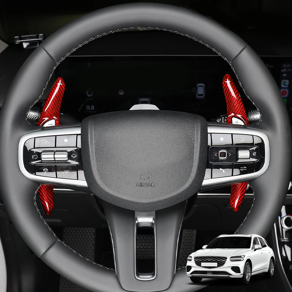 Carbon Fibre Steering Wheel Shifter Paddles 2Pcs For Genesis G80 RG3 PE 2024-2025 LHD/RHD Car Shifter Accessories