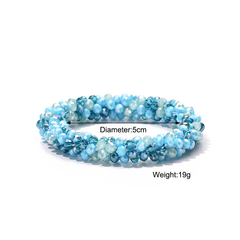 Multicolor Boho Elastic Bracelet Bangle For Women Vintage Rope Weave Handmade Glass Crystal Beads Stretch Bracelets Jewelry Gift