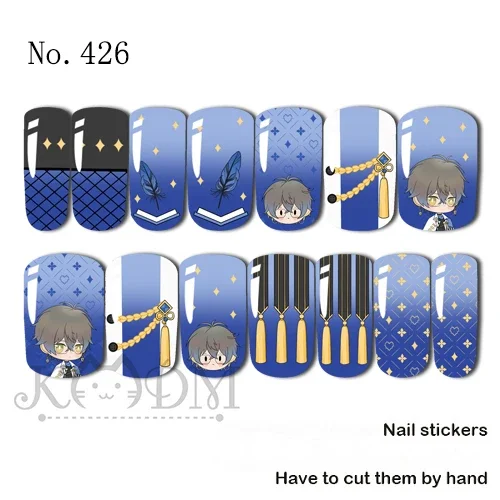 Luxiem Nijisanji Mysta Ike Vox Shu Luca Shoto Vtuber Nail Stickers Cute Unique Pretty Nail Art Accessories Gradient Nail Decals