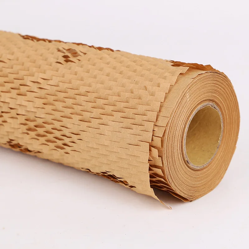 Imagem -02 - Brown Honeycomb Packing Paper Amortecimento Kraft Papel para o Transporte Movendo Suprimentos Life Art Storage 30cm x 3m