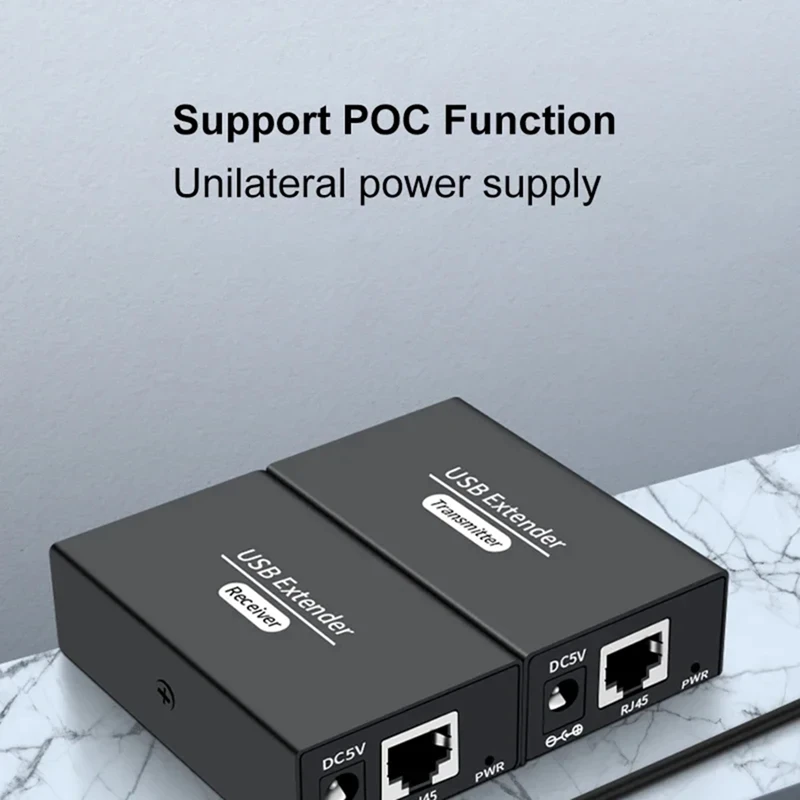 A35Q-120M 4 Poorten USB Extender Over Ethernet RJ45 Cat6 Kabel Hub Adapter Converter Voor Toetsenbord Muis Printer Scanner