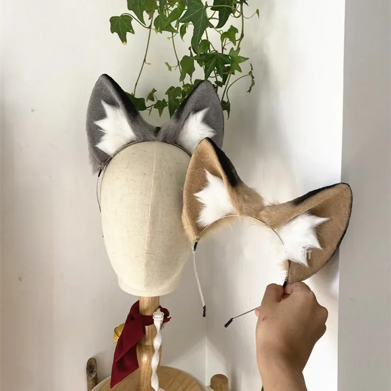 Customized Handmade Simulation Dog Ear Hair Ornament Lovely Cosplay Headwear Hairpin Hairhoop Halloween Christmas Cosplay Prop