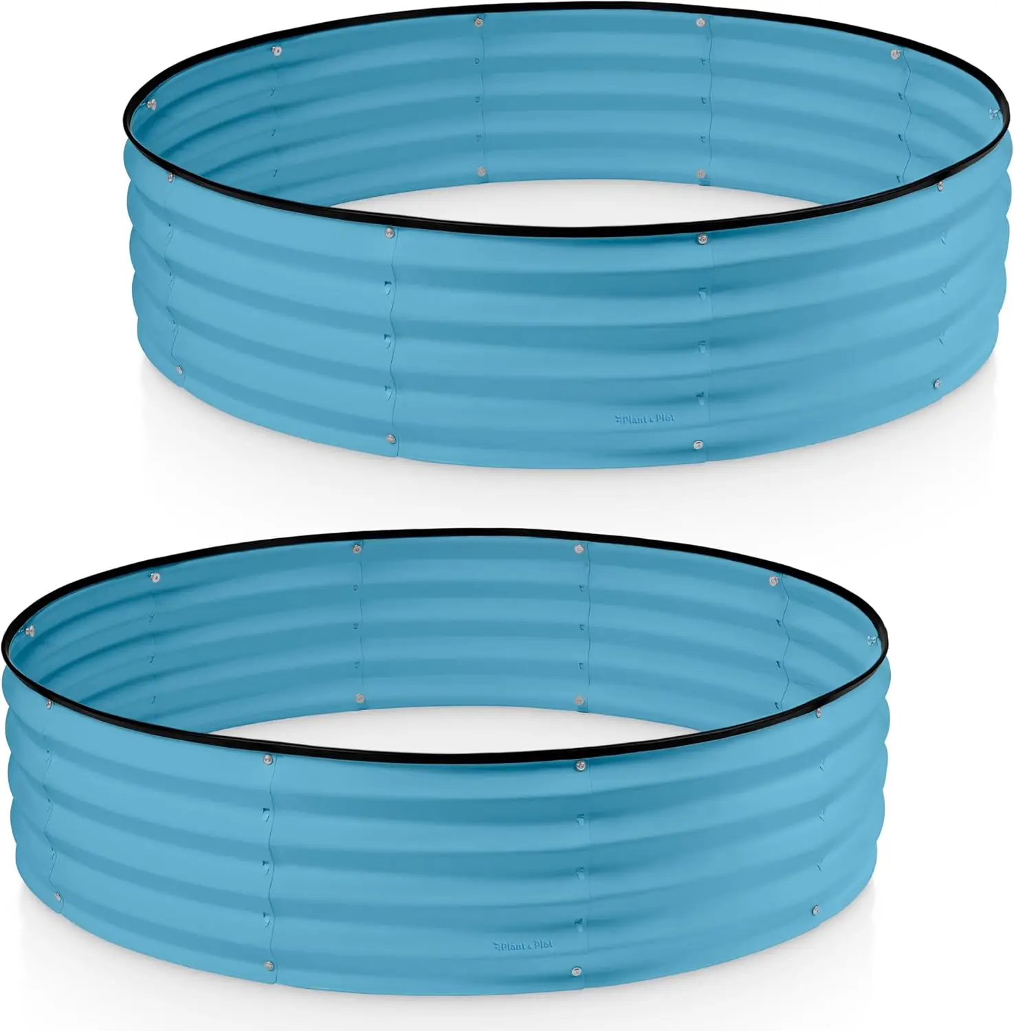 

Round Galvanized Raised Garden Bed 4x4x1 ft (2-Pack) for Outdoor Gardening, Vegetables, Flowers with Tool-Free Design