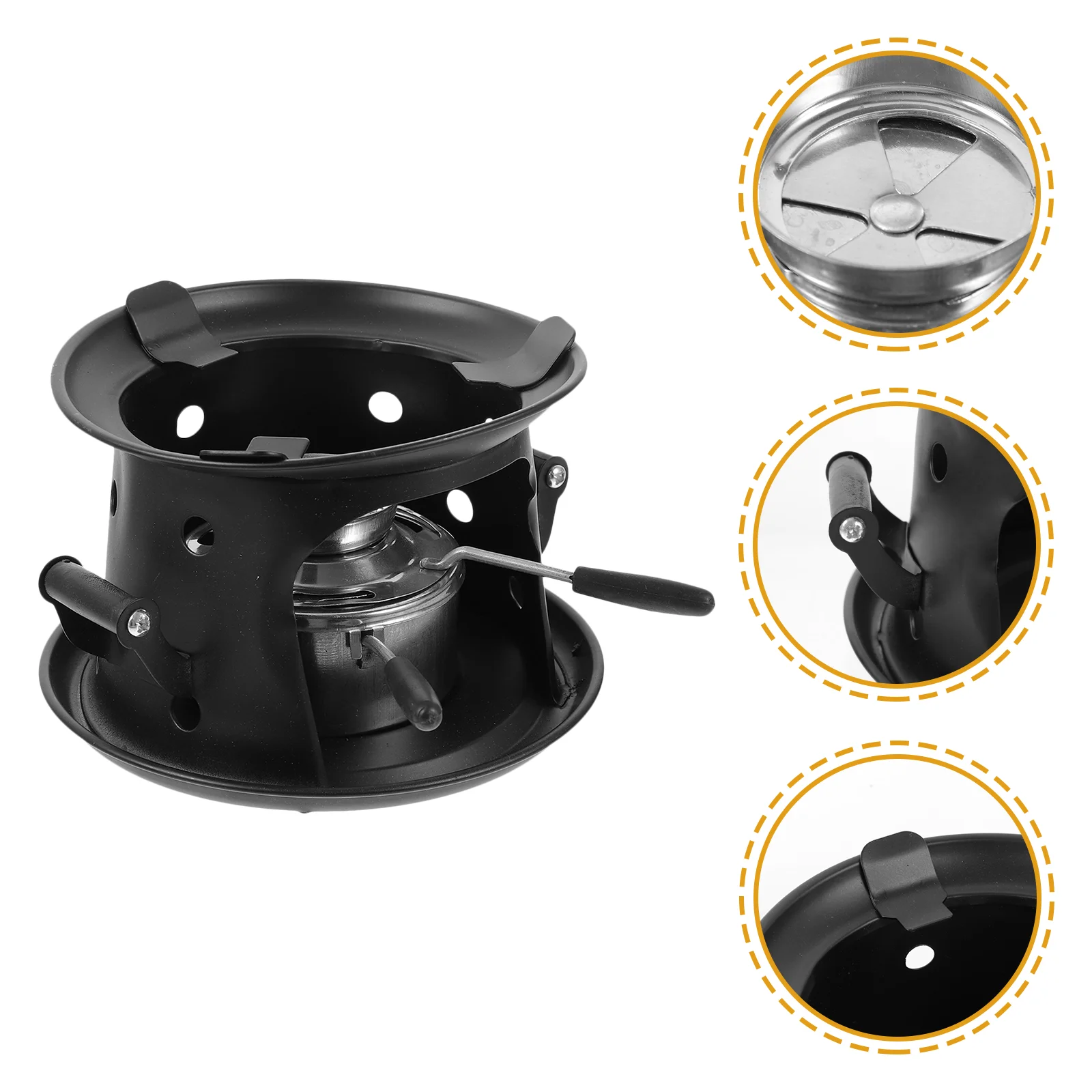 

Alcohol Stove Burner Camping Supplies Tower Shape Outdoor Stainless Steel Hot Pot