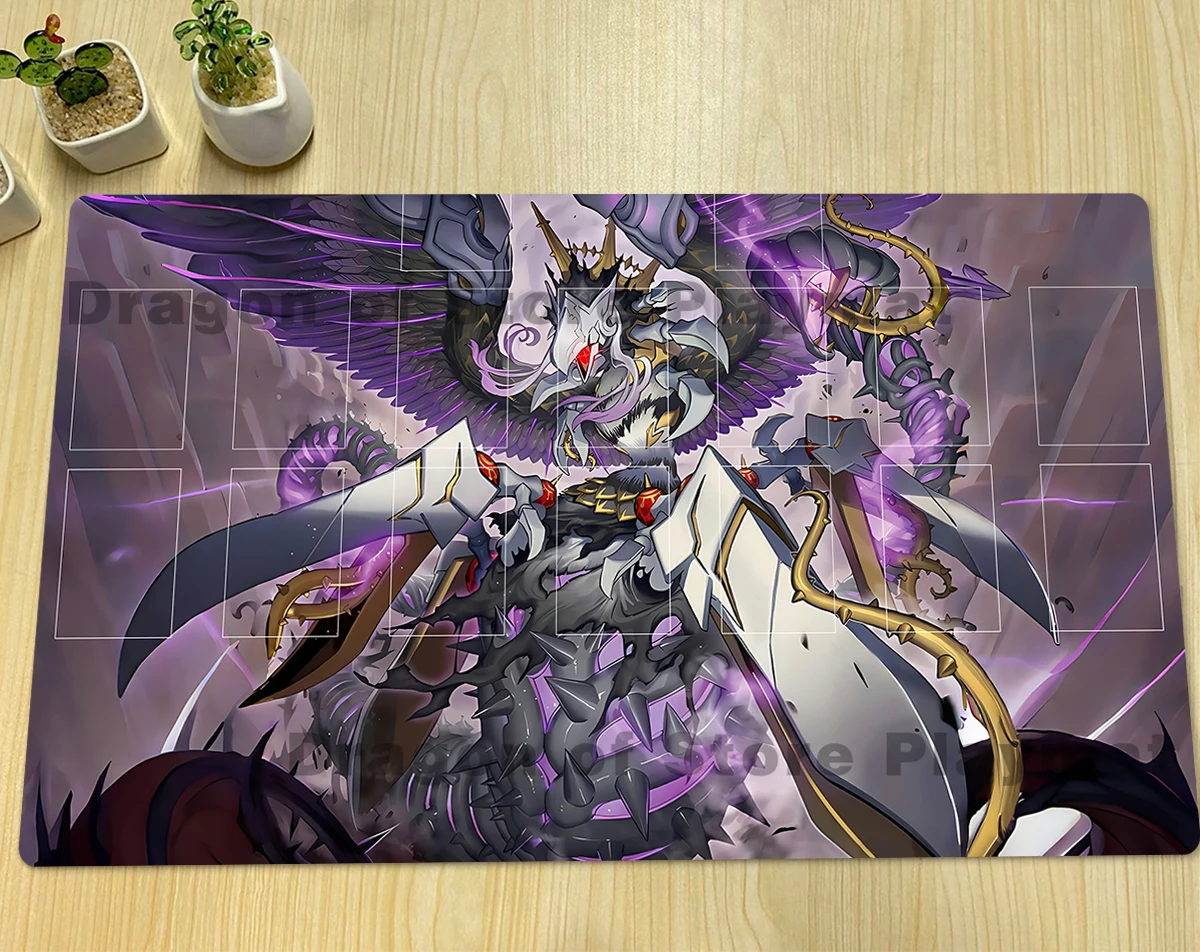 YuGiOh Azamina Moa Regina Playmat TCG CCG 매트 보드 게임 결투 패드 트레이딩 카드 게임 매트 고무 마우스 패드 무료 가방 600x350x2mm
