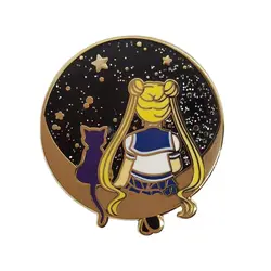 Sailor New Moon Usagi e Luna Window Seat smalto Pin Classic Cartoon Series squisita spilla carina collezione di Badge gioielli