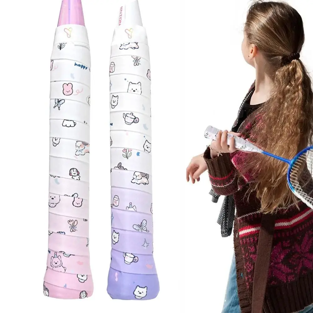 

Shock-Absorbing Badminton Racket Tape Anti-Slip Wear-resistant Sweat-Absorbent Grip Tape Cartoon Soft