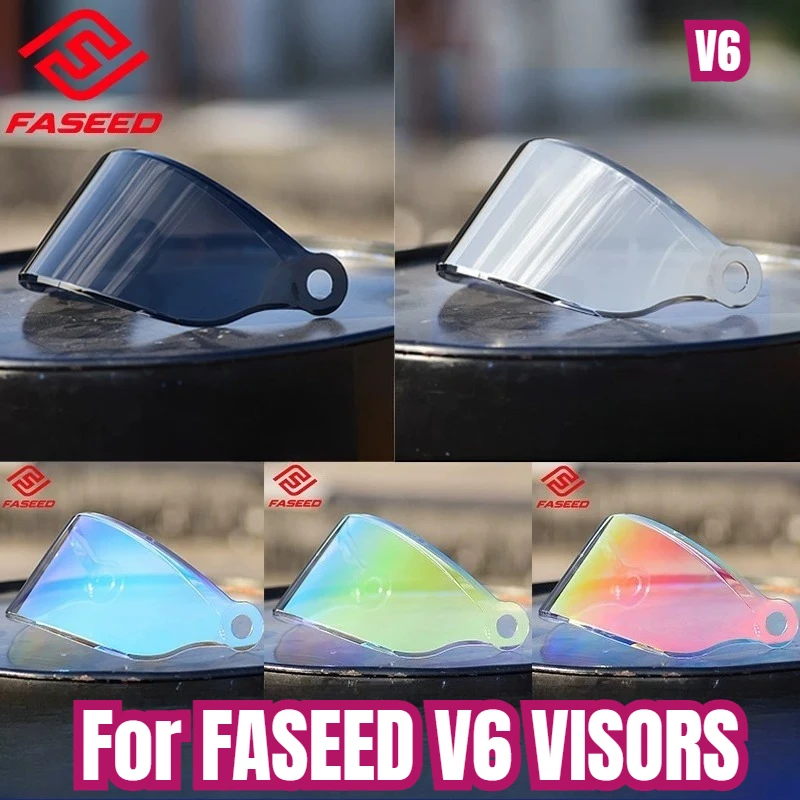 

V6 Helmet Face Shield Visor Windshield for FASEED V6 High Toughness High Strength Sunshield Lens Shield Glasses Bubble Mirror