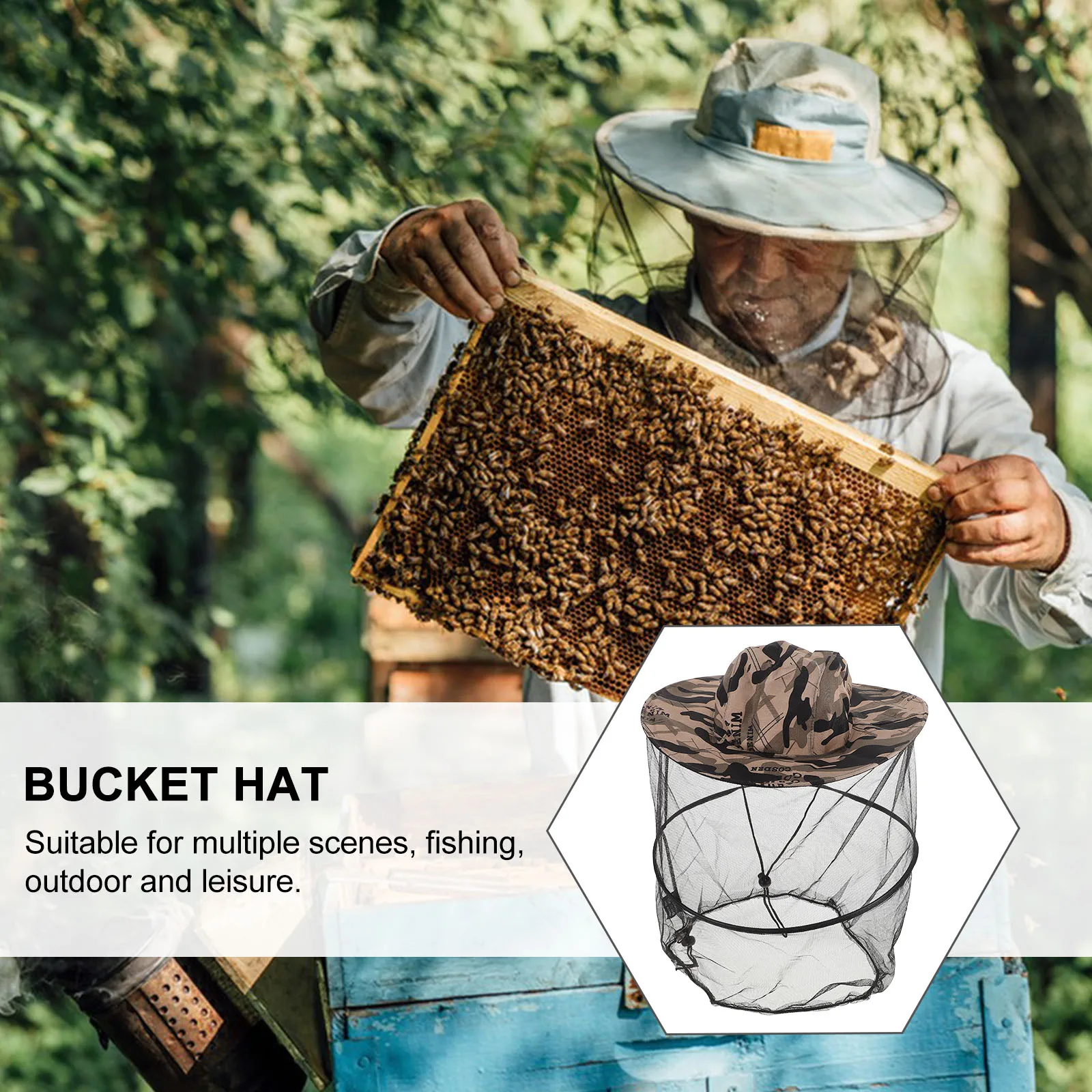 

Mosquito-proof Fisherman's Hat Beach Hats for Girls with Netting Head Fishing Sun -mosquito Child