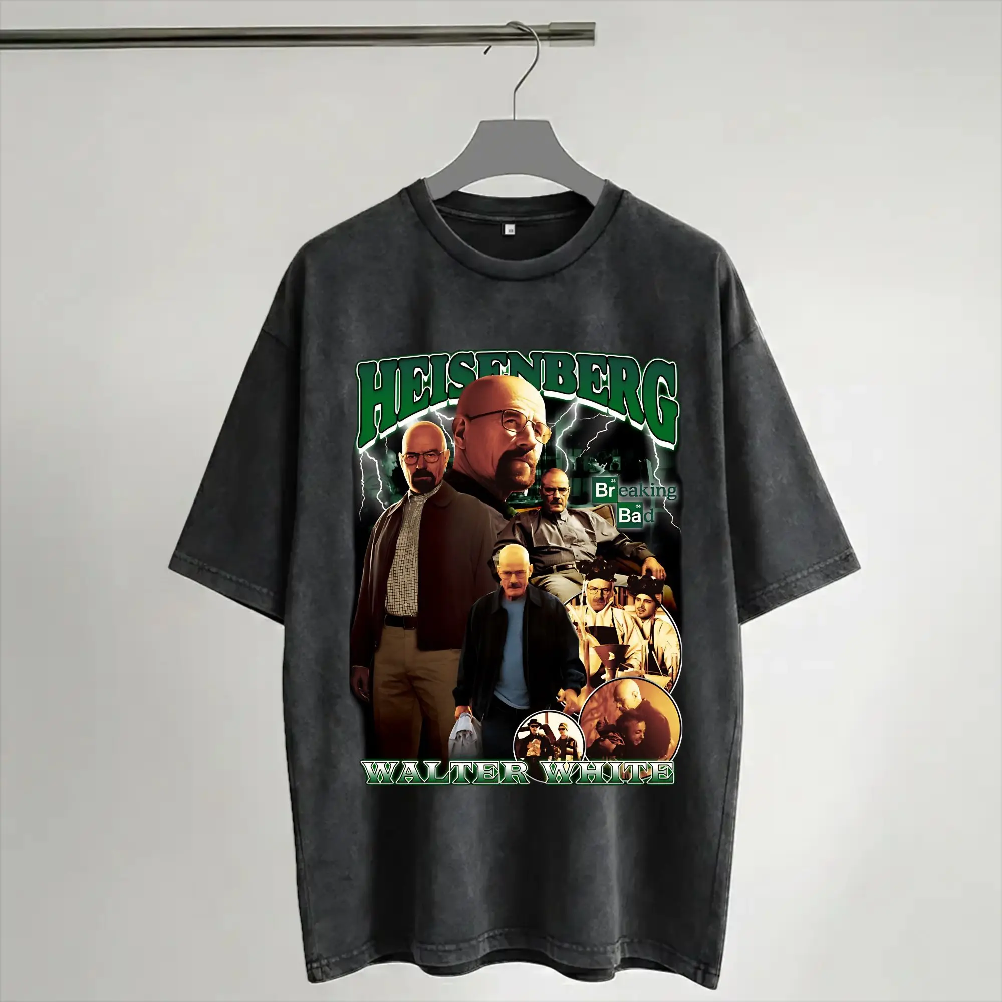 Graphic Printed Heinsenberg walter white bb Breakings Bads  Washed T Shirt Apparel Oversize T-Shirt  Men Women Tees