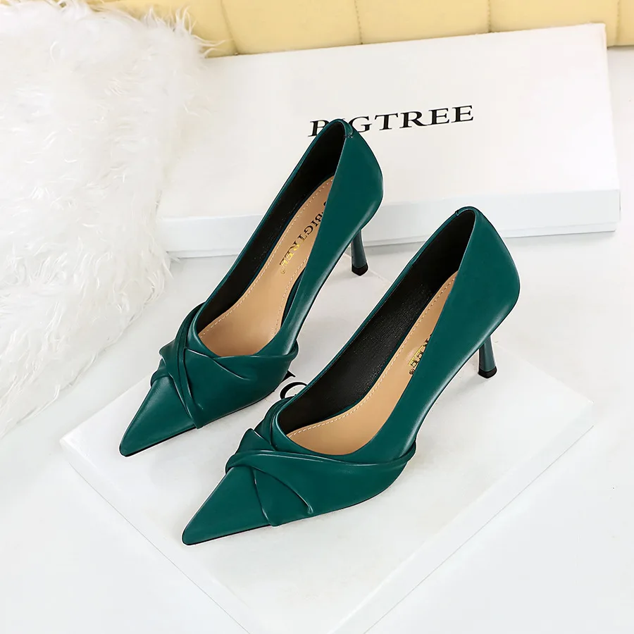 

Women Pumps Shoe Fashion Sexy Nightclub Slim High Heel Shallow Mouth Pointed Bow Tie Women's Single туфли женские женская обувь