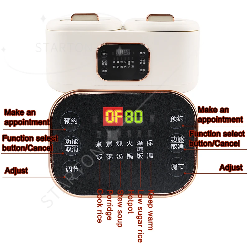 

Double-Liner Rice Cooker Heating Lunch Box Food Steamer Non-stick Pan Cooking Hot Pot Soup Stew Skillet