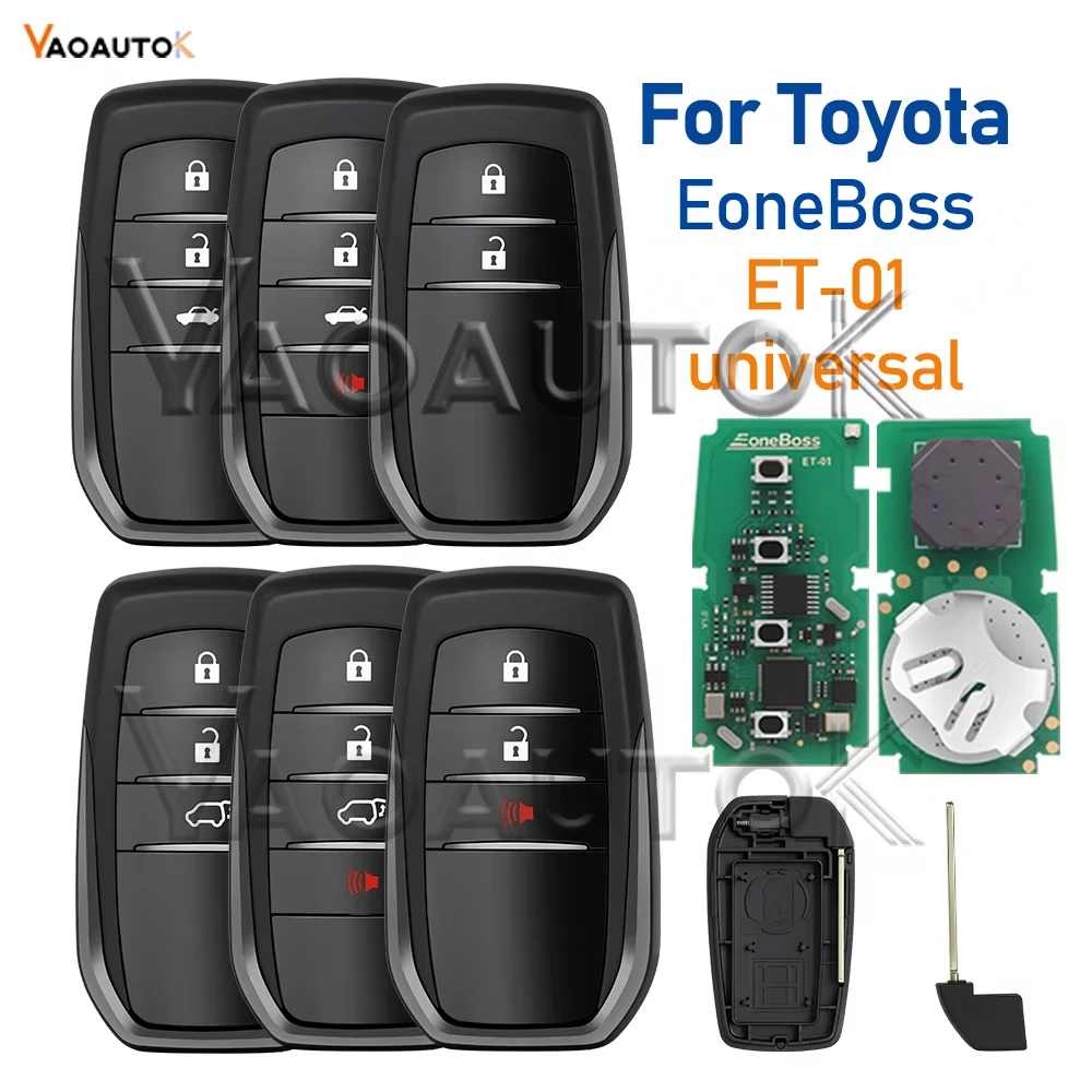 

Reomte Smart Key Fob For Toyota HILUX INNOVA FORTUNER SW4 Camry Land Cruiser ET-01 Universal Global Car Key 0011 0182 0020 4D 8A